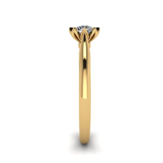 Anello di fidanzamento con diamante di loto in oro giallo,  Ingrandisci immagine 3