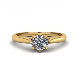 Anello di fidanzamento con diamante di loto in oro giallo