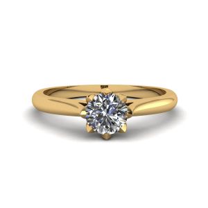 Anello di fidanzamento con diamante di loto in oro giallo
