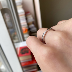 Anello Pave stile fiocco con diamante tondo - Foto 4