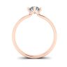 Anello con diamanti rotondi stile griffe invertite in oro rosa, Immagine 2