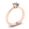 Anello a griffe incrociate con diamante tondo in oro rosa 18 carati, Immagine 4