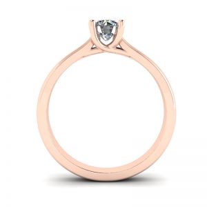 Anello a griffe incrociate con diamante tondo in oro rosa 18 carati - Foto 1