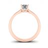 Anello a griffe incrociate con diamante tondo in oro rosa 18 carati, Immagine 2