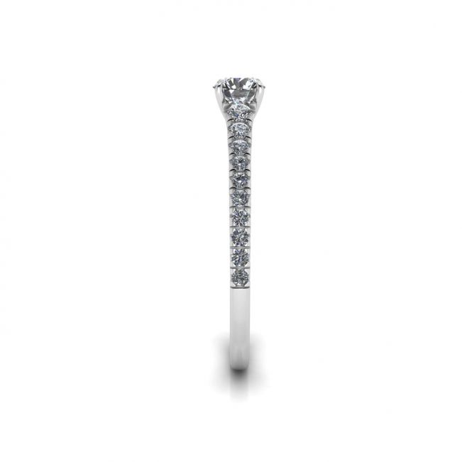 Anello diamantato con pavè laterale - Foto 2