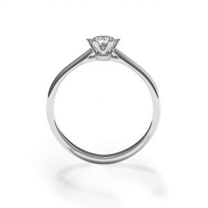Anello di fidanzamento a 6 griffe con diamante a corona - Foto 1