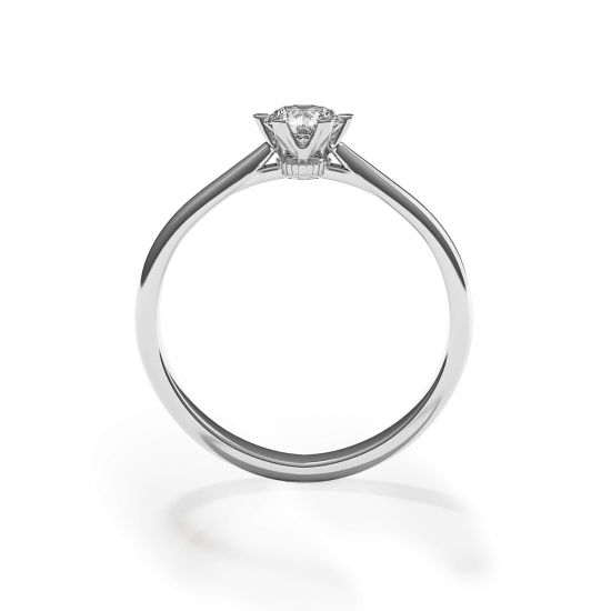 Anello di fidanzamento a 6 griffe con diamante a corona,  Ingrandisci immagine 2