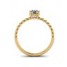Solitario con diamante tondo su anello con perline in oro giallo, Immagine 2