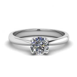 Anello a petalo con diamante tondo