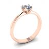 Anello incastonato a petalo con diamante tondo in oro rosa 18 carati, Immagine 4