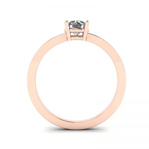 Anello semplice in oro rosa 18 carati con solitario con diamante rotondo - Foto 1