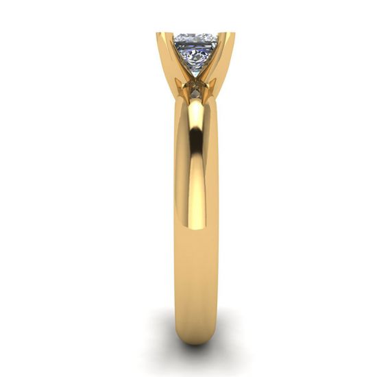 Anello in oro giallo con diamante taglio Princess,  Ingrandisci immagine 3