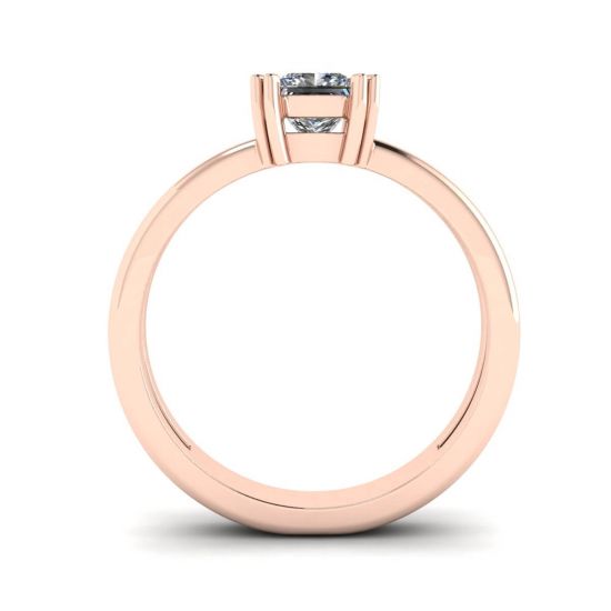 Doppio anello di fidanzamento taglio princess contemporaneo in oro rosa,  Ingrandisci immagine 2