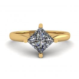 Anello Solitario Rhombus Princess Diamante Oro Giallo