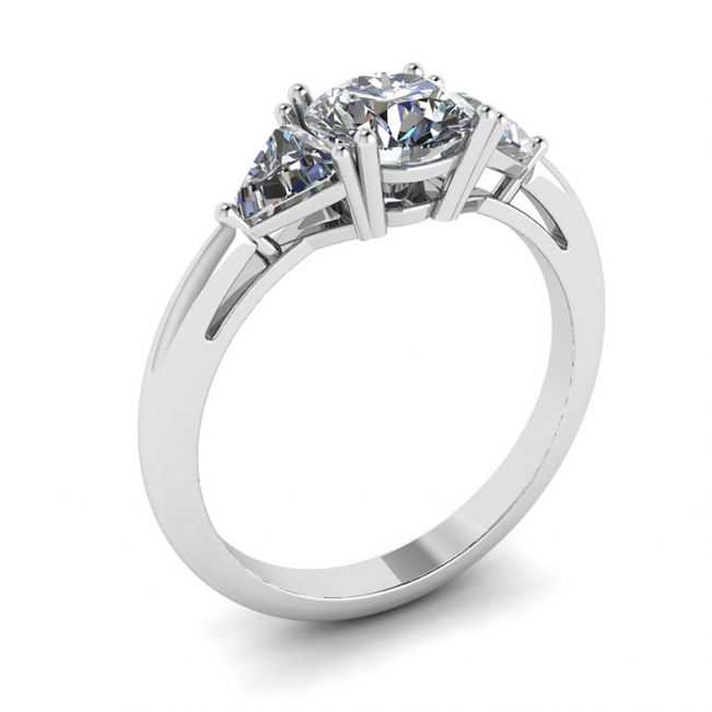Anello con tre pietre di diamanti - Foto 3