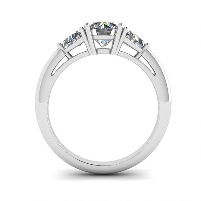 Anello con tre pietre di diamanti - Foto 1