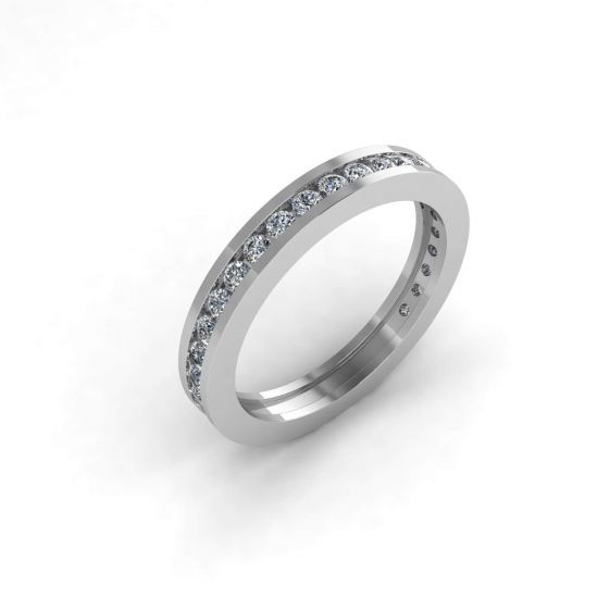 Anello di diamanti Eternity con incastonatura del canale,  Ingrandisci immagine 3