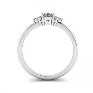 Anello con diamante ovale con 3 diamanti laterali - Foto 1