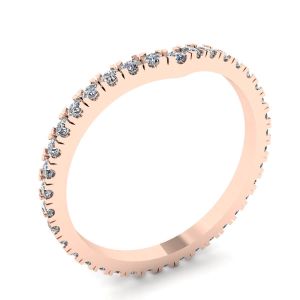 Fascia Eternity con diamanti ricurvi in oro rosa - Foto 3