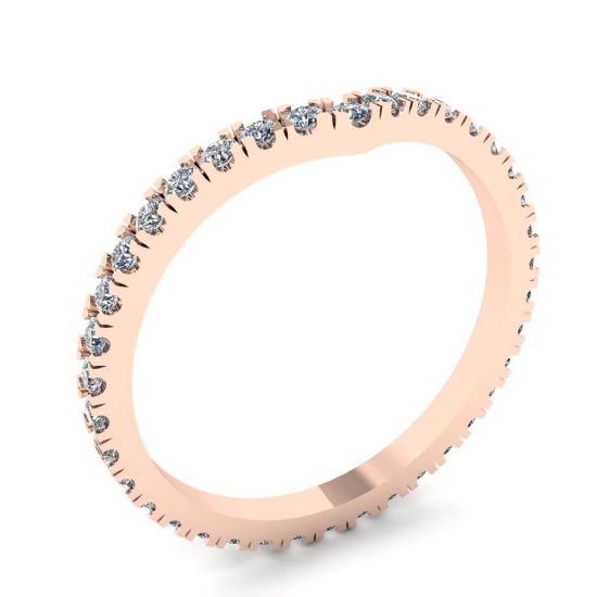 Fascia Eternity con diamanti ricurvi in oro rosa,  Ingrandisci immagine 4