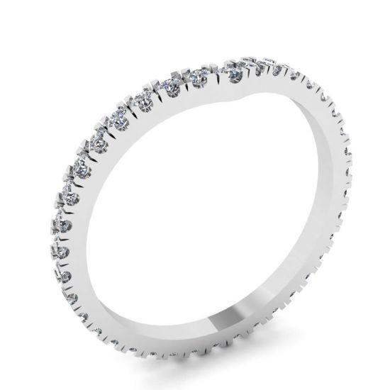 Fascia Eternity con diamanti ricurvi in oro bianco,  Ingrandisci immagine 4
