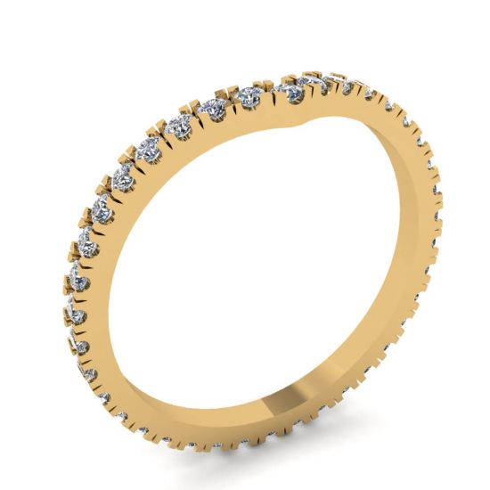 Fascia Eternity con diamanti ricurvi in oro giallo,  Ingrandisci immagine 4