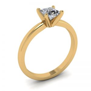 Anello di fidanzamento in oro misto con Princess Diamond - Foto 3