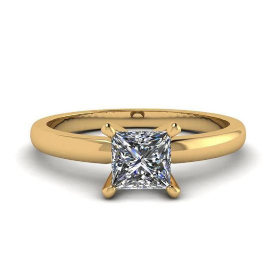 Anello di fidanzamento in oro misto con Princess Diamond, Ingrandisci immagine 1