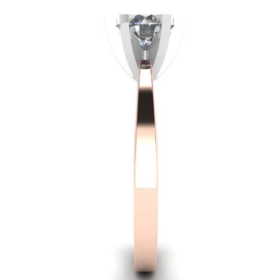 Anello di diamanti in oro rosa 18 carati per fidanzamento, More Image 1