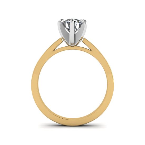 Anello di fidanzamento in oro misto con diamante,  Ingrandisci immagine 2