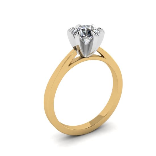 Anello di fidanzamento in oro misto con diamante,  Ingrandisci immagine 4