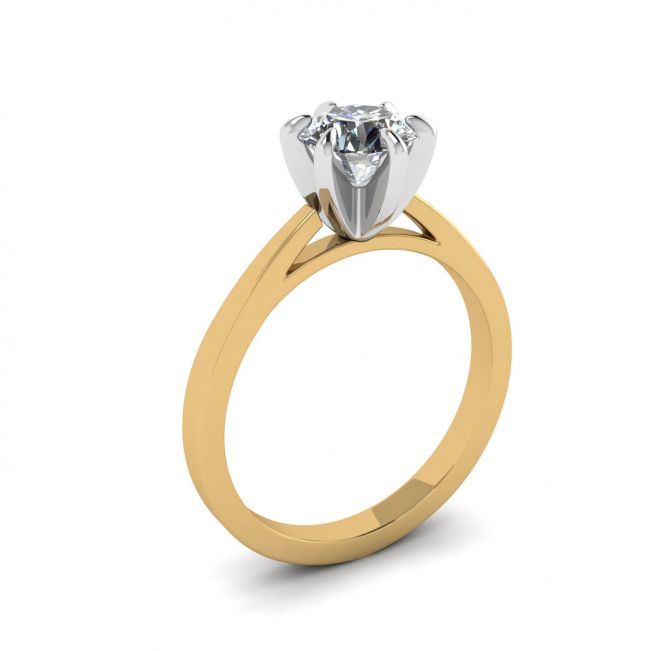 Anello di fidanzamento in oro misto con diamante - Foto 3