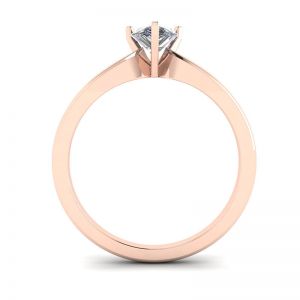 Anello Solitario Diamante Pera in Oro Rosa 6 griffe - Foto 1