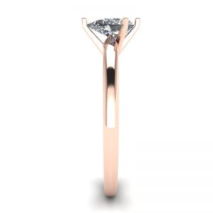 Anello Solitario Diamante Pera in Oro Rosa 6 griffe - Foto 2