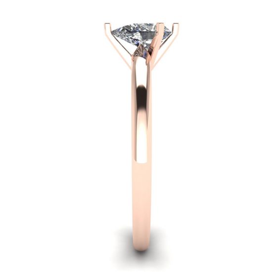 Anello Solitario Diamante Pera in Oro Rosa 6 griffe, More Image 1