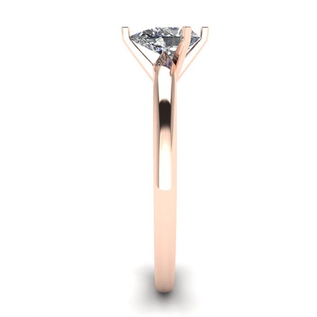 Anello Solitario Diamante Pera in Oro Rosa 6 griffe - Foto 2