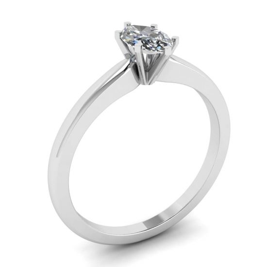 Anello con diamante marquise a 6 griffe,  Ingrandisci immagine 4