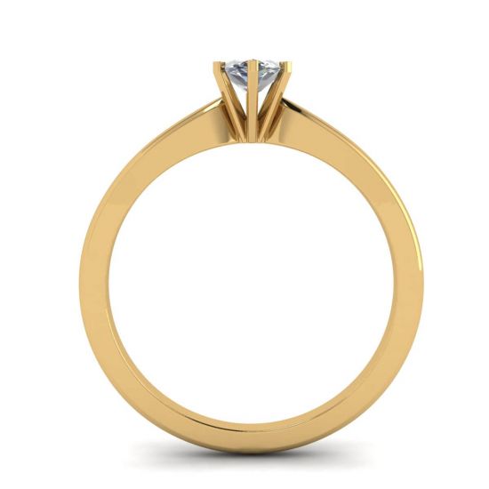 Anello con diamante marquise a 6 griffe in oro giallo 18 carati, More Image 0