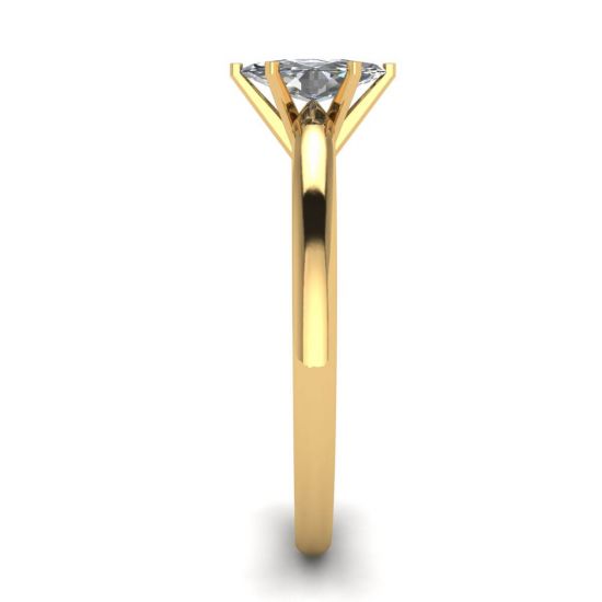 Anello con diamante marquise a 6 griffe in oro giallo 18 carati,  Ingrandisci immagine 3