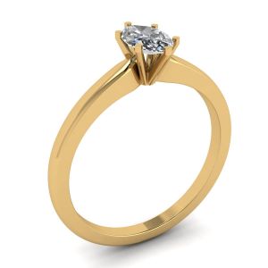 Anello con diamante marquise a 6 griffe in oro giallo 18 carati - Foto 3