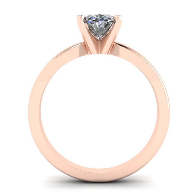 Anello con diamante ovale in oro rosa - Foto 1