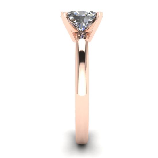 Anello con diamante ovale in oro rosa,  Ingrandisci immagine 3