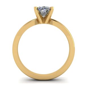 Anello con diamante ovale in oro giallo 18 carati - Foto 1