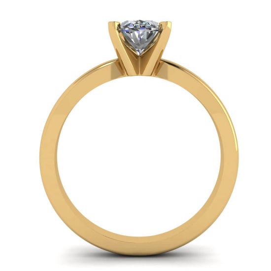 Anello con diamante ovale in oro giallo 18 carati, More Image 0