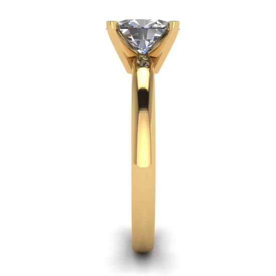 Anello con diamante ovale in oro giallo 18 carati,  Ingrandisci immagine 3