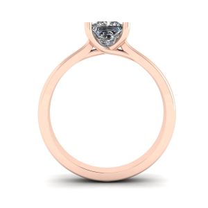 Anello in oro rosa 18 carati con diamante taglio Princess - Foto 1