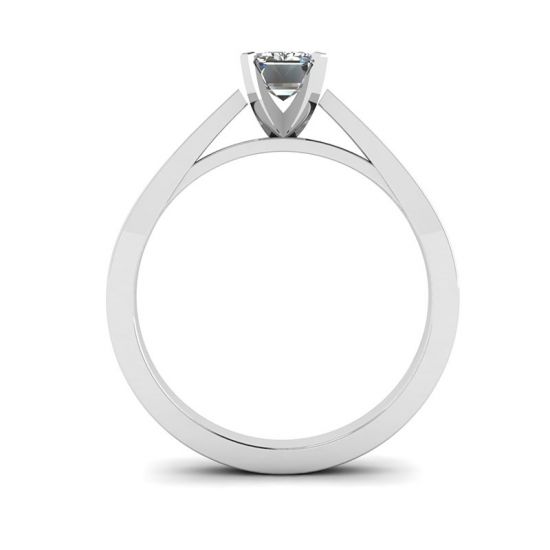 Anello con diamante taglio smeraldo in stile futuristico, More Image 0