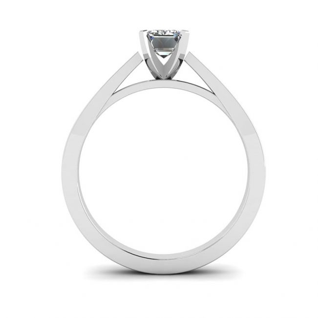 Anello con diamante taglio smeraldo in stile futuristico - Foto 1