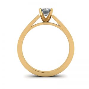 Anello con diamanti a taglio smeraldo in stile futuristico in oro giallo 18 carati - Foto 1