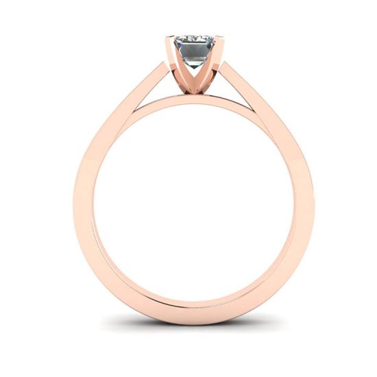 Anello con diamanti taglio smeraldo in stile futuristico in oro rosa 18 carati, More Image 0